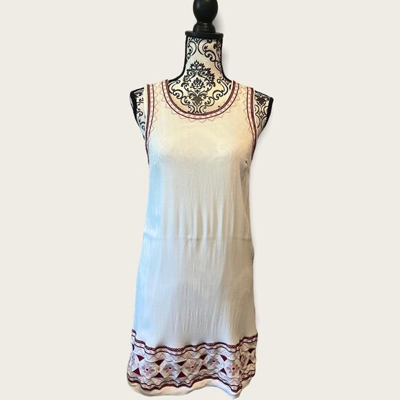 Lulus Love You Forever White Embroidered Mini Shift dress size M - Picture 2 of 15